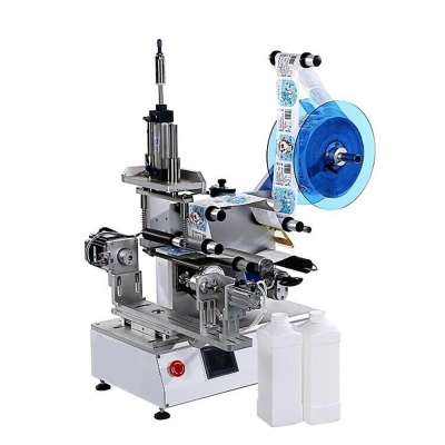 Semi-auto Round Bottle Labeling Machine Label Sticking Machine For Round Bottles Can Jar Sanitizer Labeller